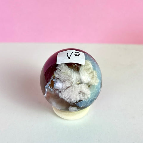 Green Flower Agate Sphere