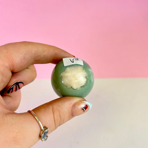 Green Flower Agate Sphere