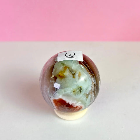 Green Flower Agate Sphere