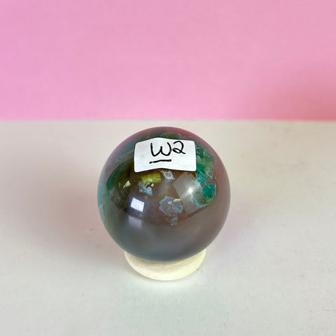 Green Flower Agate Sphere