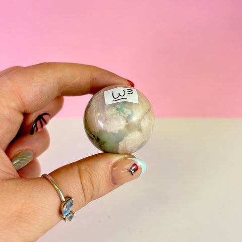 Green Flower Agate Sphere