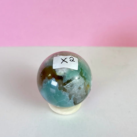 Green Flower Agate Sphere