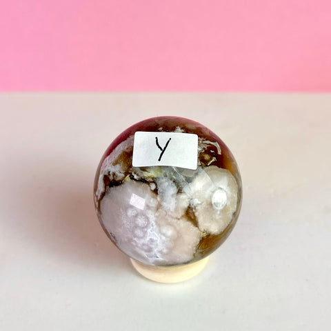 Green Flower Agate Sphere
