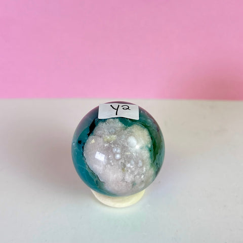Green Flower Agate Sphere
