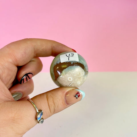 Green Flower Agate Sphere