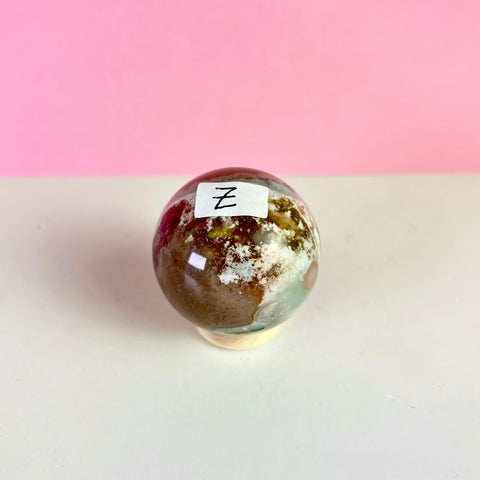 Green Flower Agate Sphere