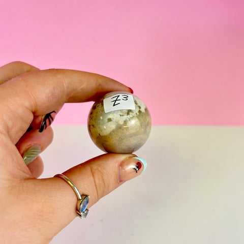Green Flower Agate Sphere