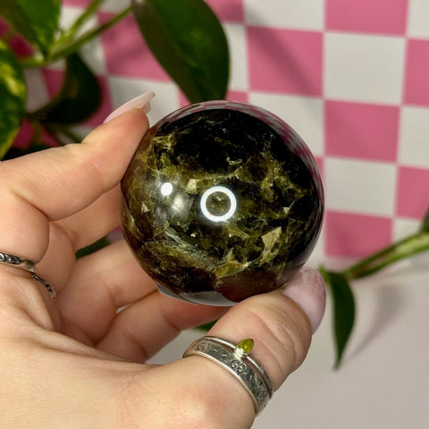 Green Garnet Sphere 111 8 - Kenna's Crystals from TikTok