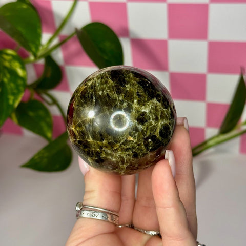 Green Garnet Sphere 122 9 - Kenna's Crystals from TikTok