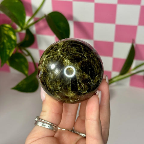 Green Garnet Sphere 144 11 - Kenna's Crystals from TikTok