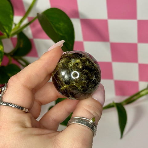 Green Garnet Sphere 44 2 - Kenna's Crystals from TikTok