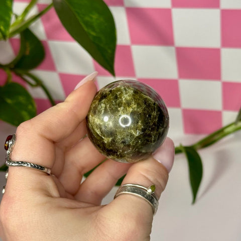 Green Garnet Sphere 55 3 - Kenna's Crystals from TikTok