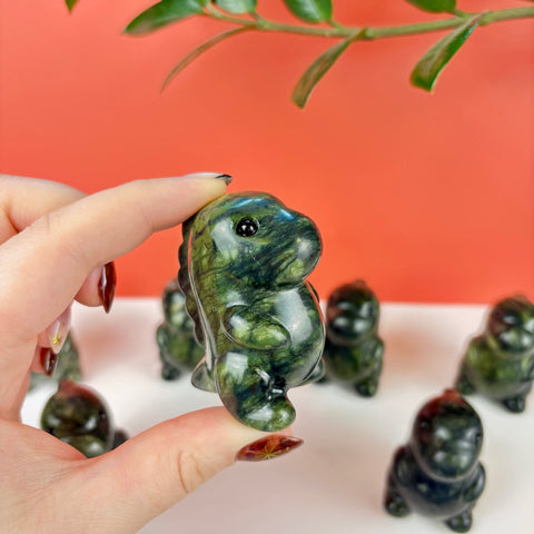 Green Jade Chubby Dino - Kenna's Crystals