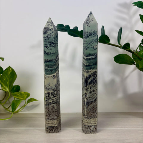 Green Painting Stone Tower