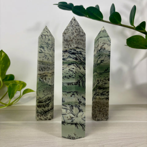 Green Painting Stone Tower