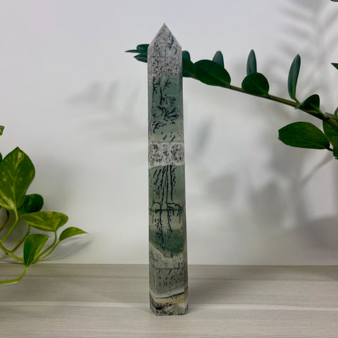 Green Painting Stone Tower