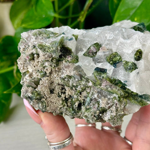 Green Tourmaline In Quartz 2 - Kenna's Crystals from TikTok