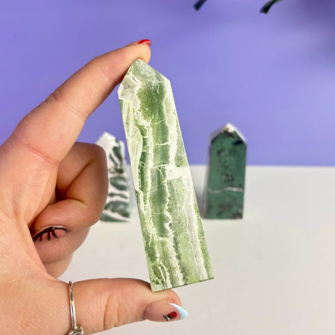 Green Zebra Jasper Tower