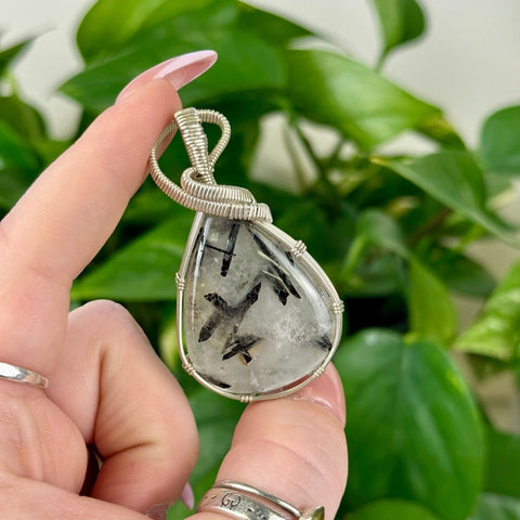 Hand Wire Wrapped Tourmaline In Quartz Pendant 1 - Kenna's Crystals from TikTok