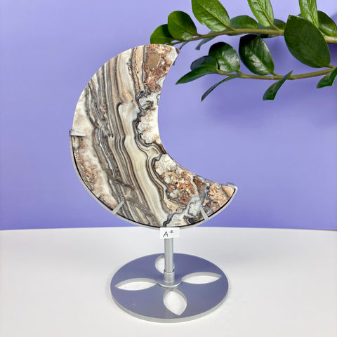 Haunted Castle Calcite Moon W/ Stand - Kenna's Crystals