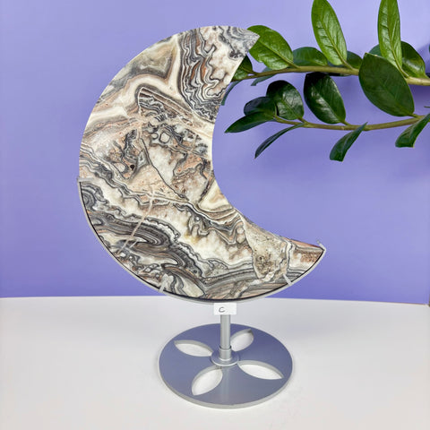 Haunted Castle Calcite Moon W/ Stand - Kenna's Crystals