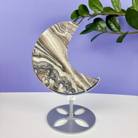 Haunted Castle Calcite Moon W/ Stand - Kenna's Crystals