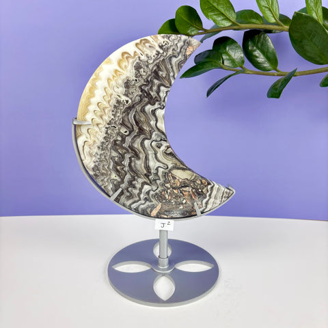 Haunted Castle Calcite Moon W/ Stand - Kenna's Crystals