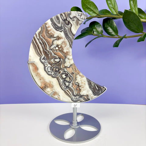 Haunted Castle Calcite Moon W/ Stand - Kenna's Crystals