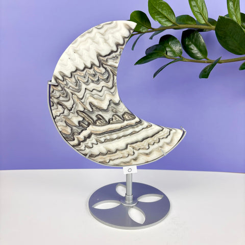 Haunted Castle Calcite Moon W/ Stand - Kenna's Crystals