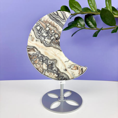 Haunted Castle Calcite Moon W/ Stand - Kenna's Crystals