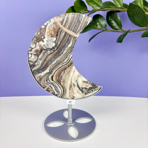 Haunted Castle Calcite Moon W/ Stand - Kenna's Crystals