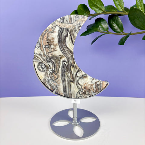 Haunted Castle Calcite Moon W/ Stand - Kenna's Crystals