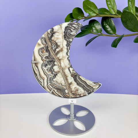 Haunted Castle Calcite Moon W/ Stand - Kenna's Crystals