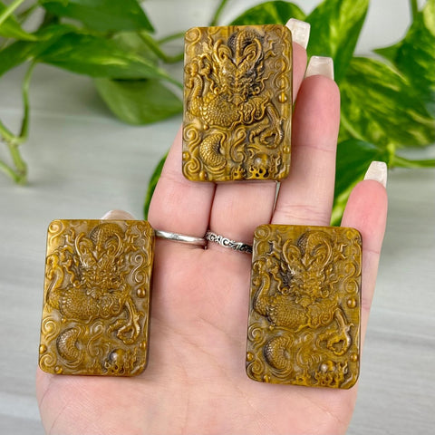 Highly Detailed Tiger's Eye Carving 55 - Feng Shui Dragon 2 - Kenna's Crystals from TikTok