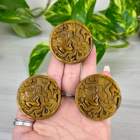 Highly Detailed Tiger's Eye Carving 55 - Goddess 4 - Kenna's Crystals from TikTok
