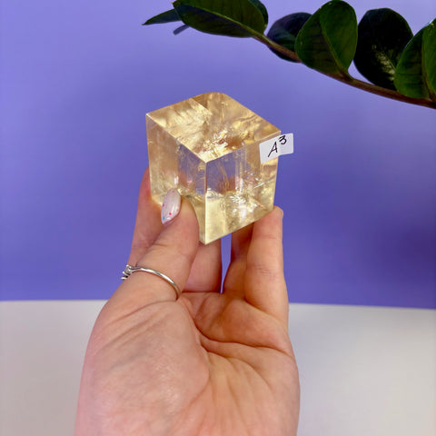 Honey Calcite Jello Cube