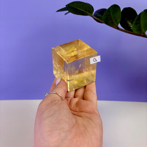 Honey Calcite Jello Cube