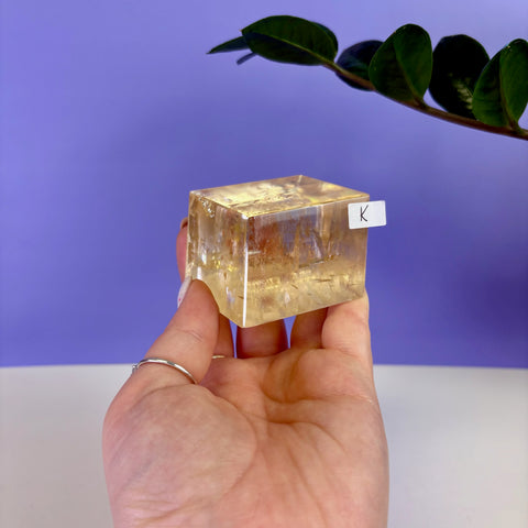Honey Calcite Jello Cube