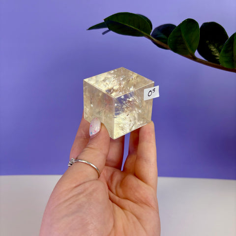 Honey Calcite Jello Cube