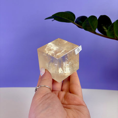 Honey Calcite Jello Cube
