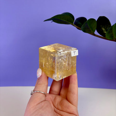 Honey Calcite Jello Cube
