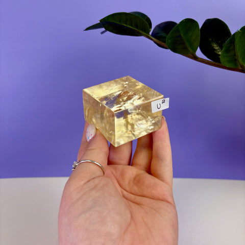 Honey Calcite Jello Cube