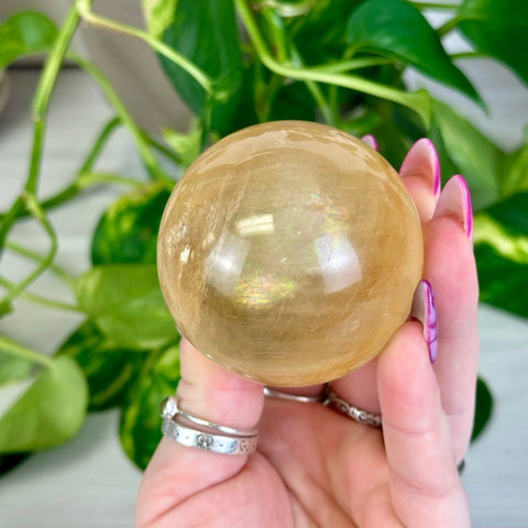 Honey Calcite Sphere 111 4 - Kenna's Crystals from TikTok