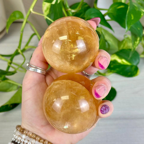 Honey Calcite Sphere 144 6 - Kenna's Crystals from TikTok