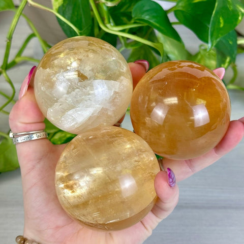 Honey Calcite Sphere 166 7 - Kenna's Crystals from TikTok