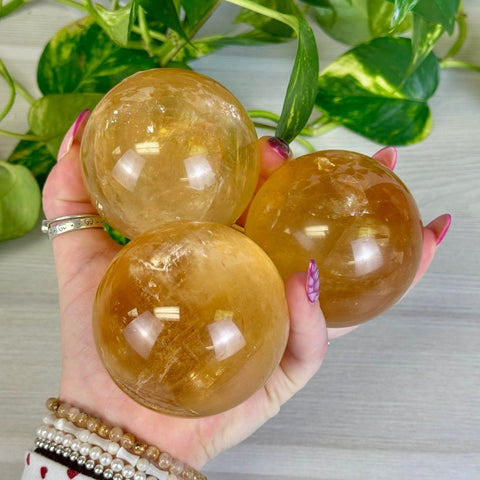 Honey Calcite Sphere 199 9 - Kenna's Crystals from TikTok