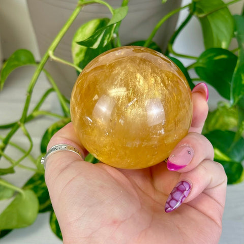 Honey Calcite Sphere 211 10 - Kenna's Crystals from TikTok