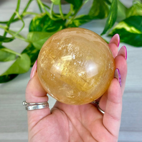 Honey Calcite Sphere 233 11 - Kenna's Crystals from TikTok