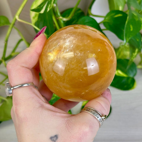 Honey Calcite Sphere 244 12 - Kenna's Crystals from TikTok