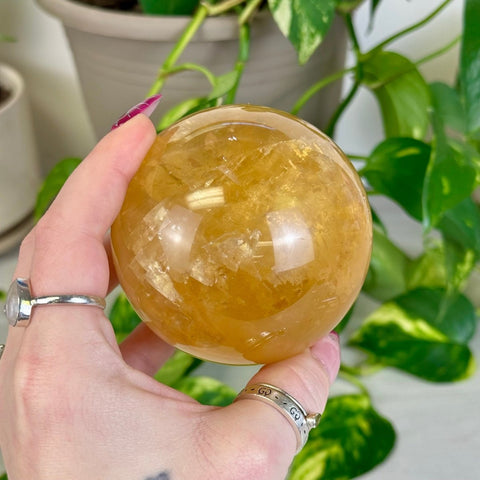 Honey Calcite Sphere 277 14 - Kenna's Crystals from TikTok